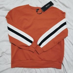 Orange stripe sweatshirt